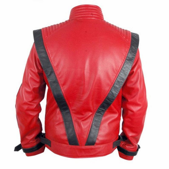 NOORA Mens Lambskin Colour Block Leather Quilted Jacket , Men's Red & Black Belted Biker Jacket | ST046